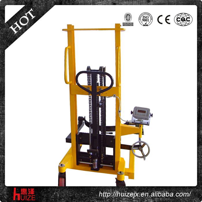 手動(dòng)稱重油桶卸料機(jī)(夾鐵桶) 手動(dòng)稱重油桶卸料機(jī)(夾鐵桶)